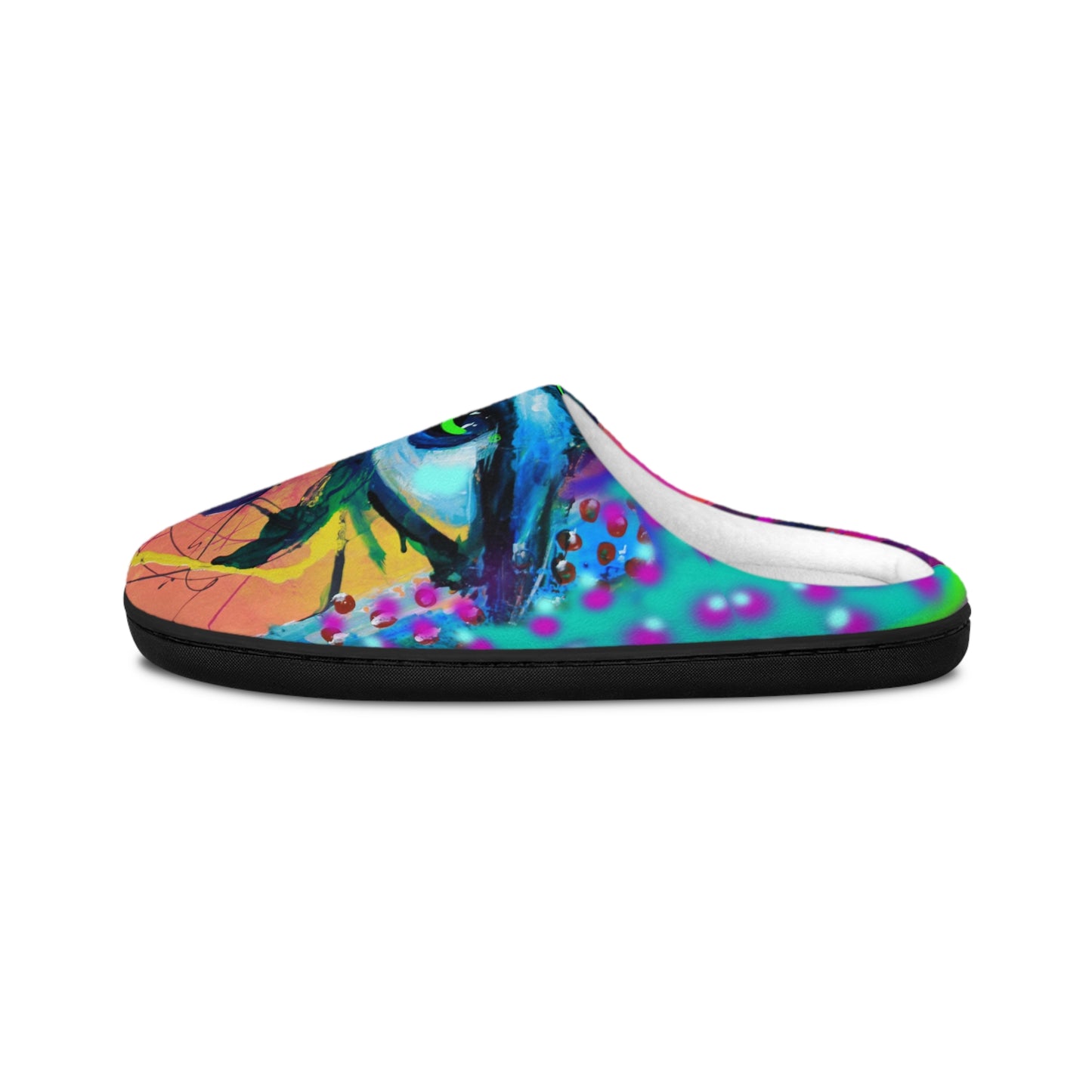 Vibrant Artistic Men's Indoor Slippers - Colorful Eye Design for Comfort & Style