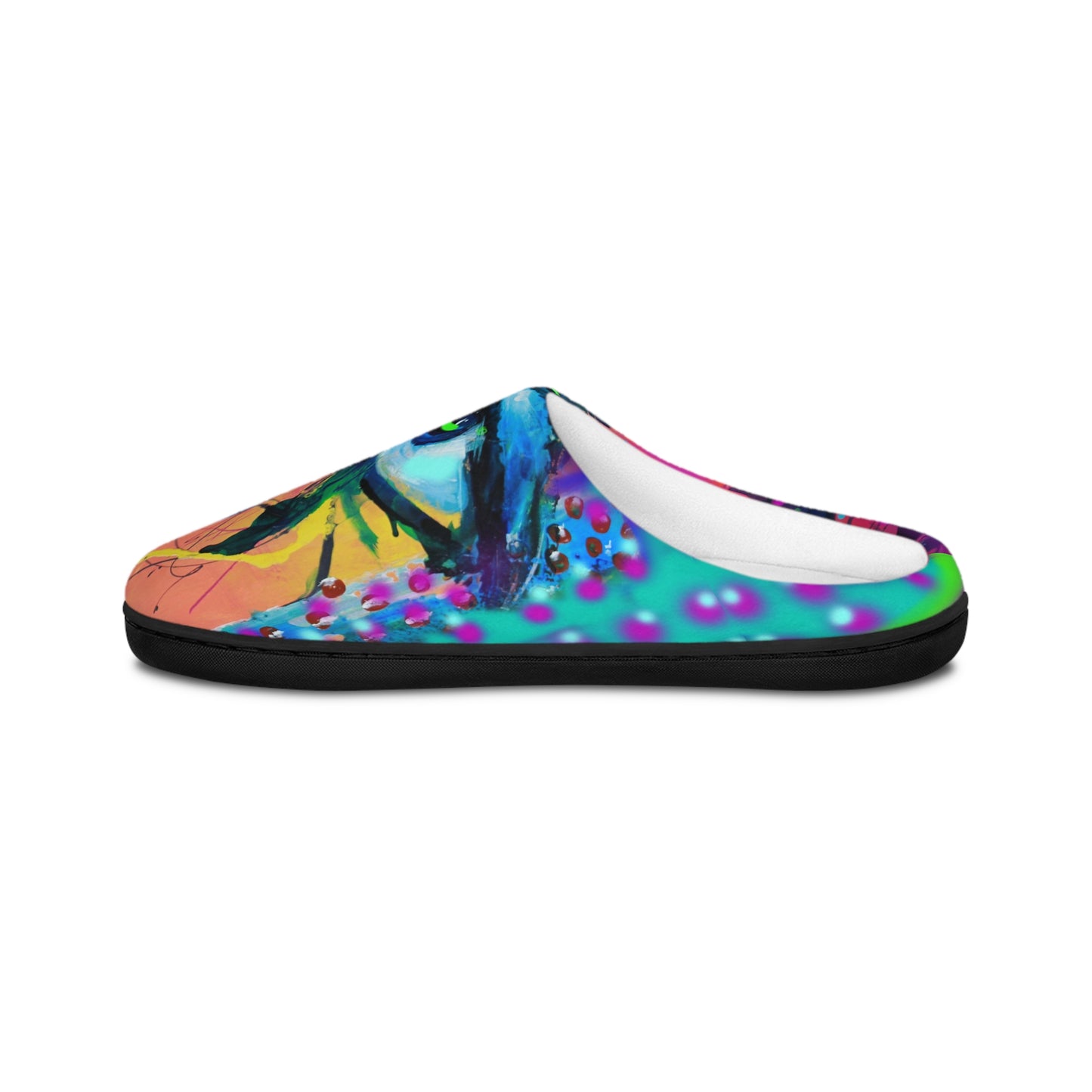 Vibrant Artistic Men's Indoor Slippers - Colorful Eye Design for Comfort & Style