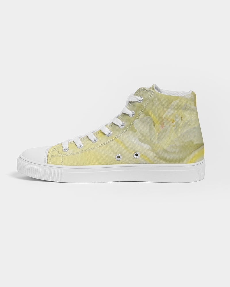 Yellow Peony Women's Hightop Canvas Shoe