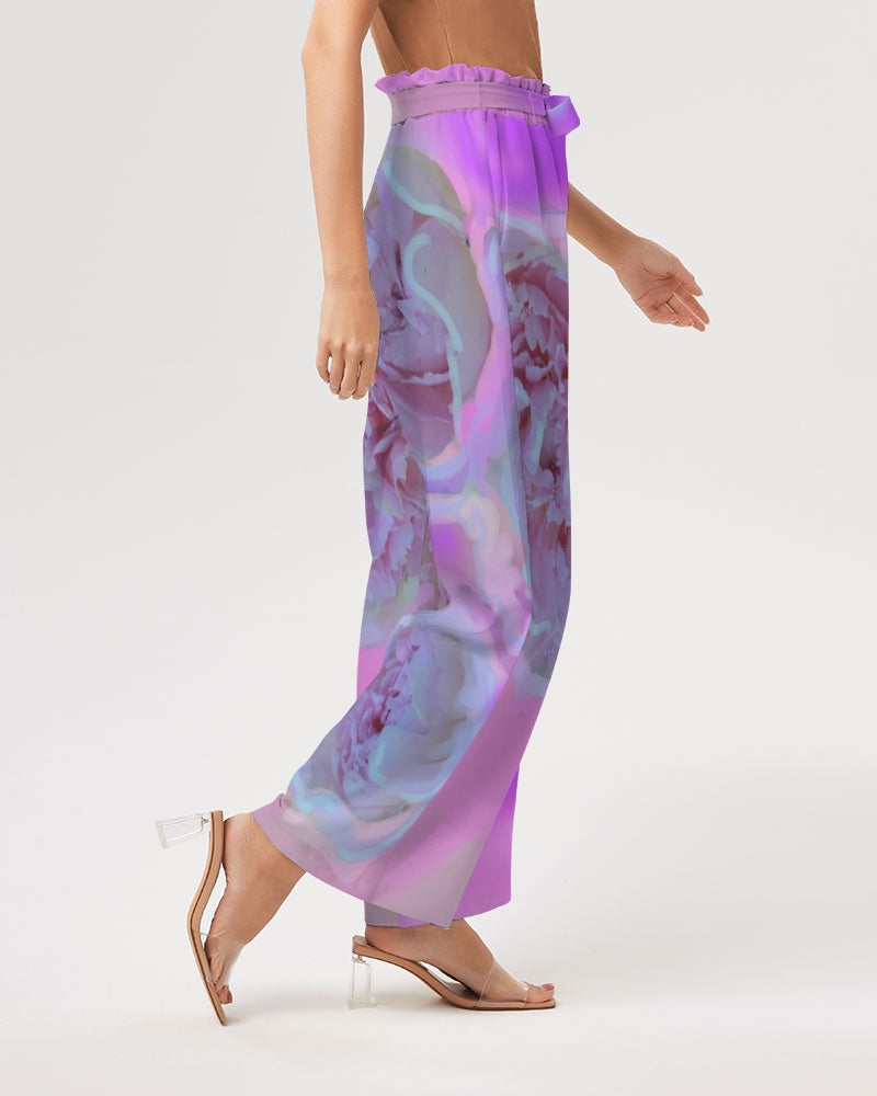 Peony Floral Women's High-Rise Wide Leg Pants