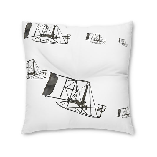 Vintage Airplane Tufted Floor Pillow - Stylish & Cozy Home Decor