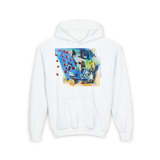 Colorful Abstract Youth Hoodie - Artistic Design for Creative Minds