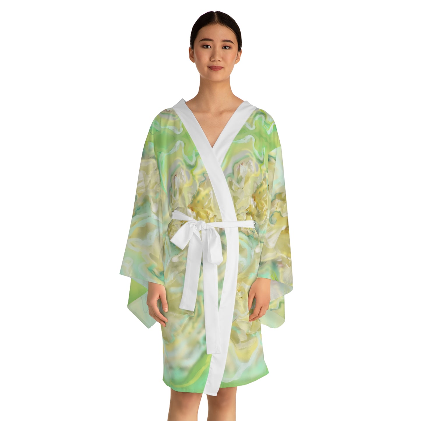 Elegant Floral Long Sleeve Kimono Robe – Perfect for Relaxation and Special Occasions