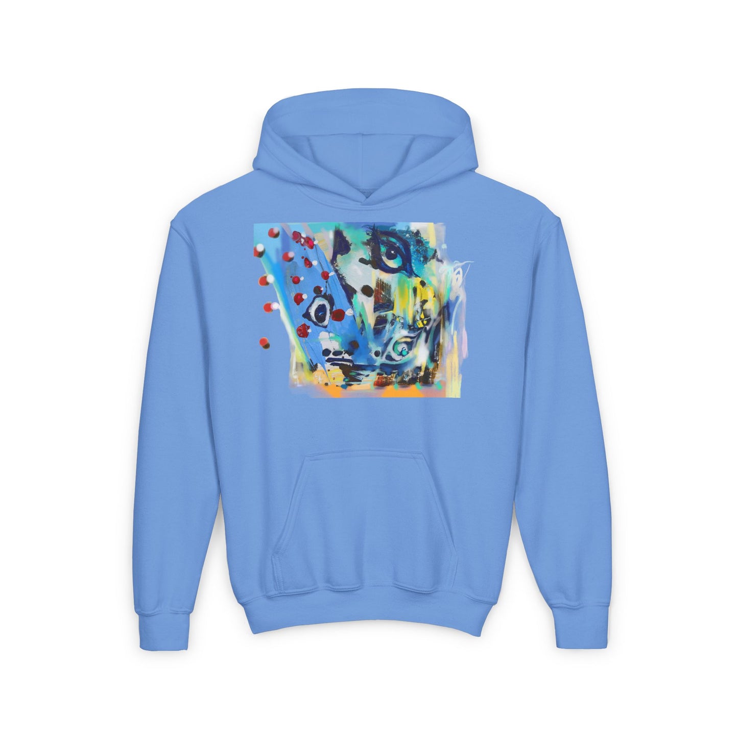 Colorful Abstract Youth Hoodie - Artistic Design for Creative Minds