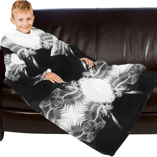 Blanket Robe with Sleeves for Kids