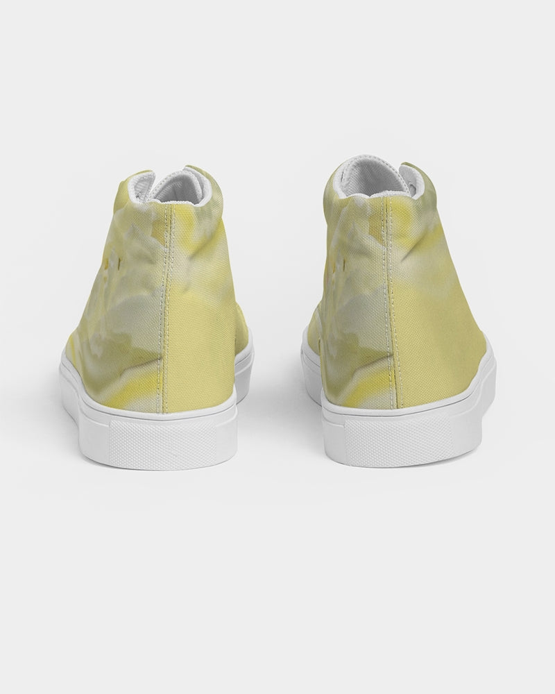 Yellow Peony Women's Hightop Canvas Shoe