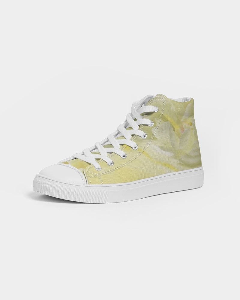 Yellow Peony Women's Hightop Canvas Shoe