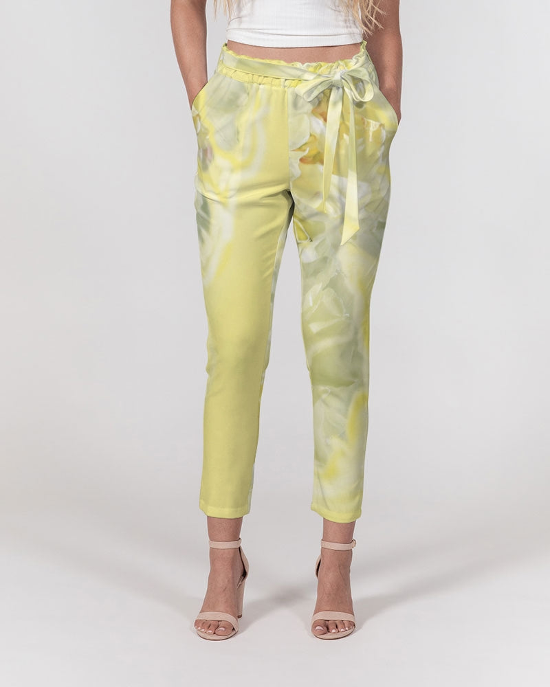 Yellow Peony Women's  Belted Tapered Pants