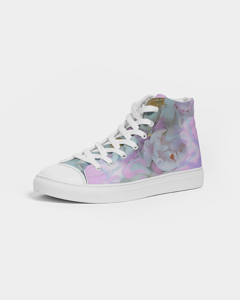 Pink Peony Men's Hightop Canvas Shoe