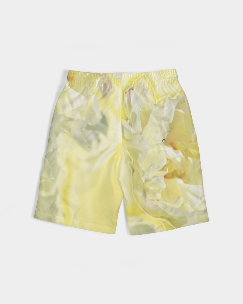 Yellow Peony Boys Swim Trunk