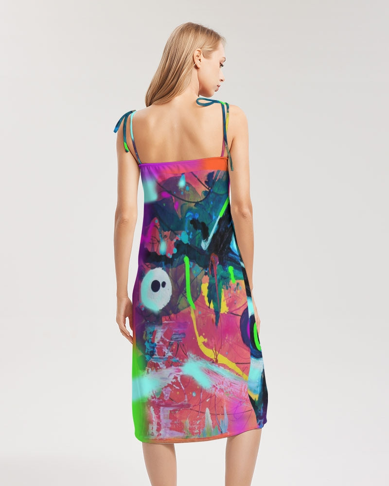 Eye Abstraction Women’s Tie Strap Split Dress