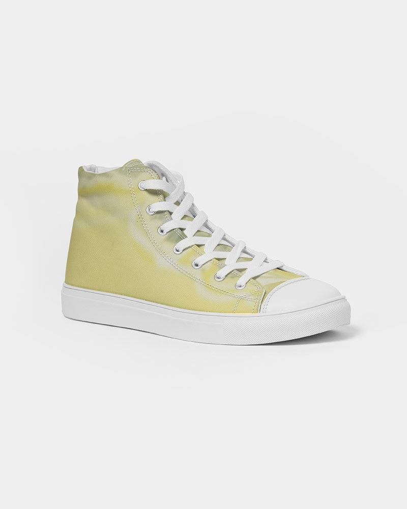 Yellow Peony Men's Hightop Canvas Shoe