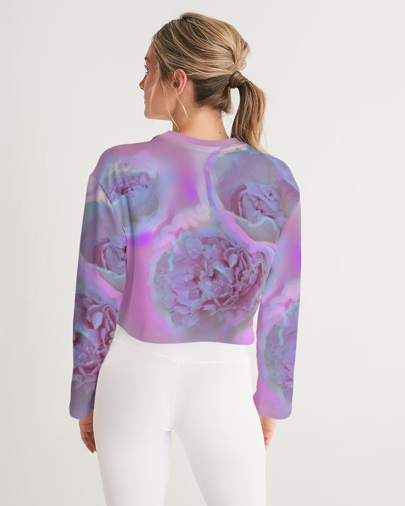 Peony Floral Women's Cropped Sweatshirt