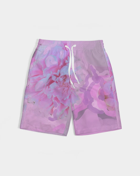 Pink Peony Boys Swim Trunk