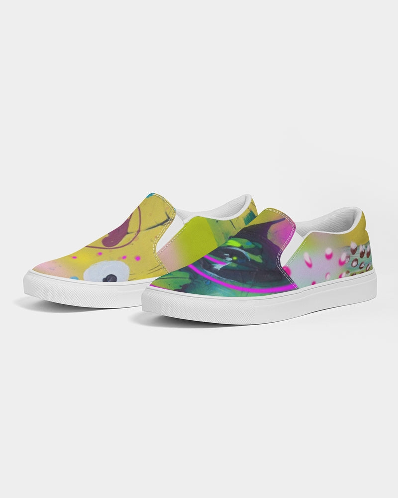 Abstract Yellow Women's Slip-On Canvas Shoe