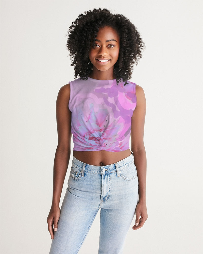 Pink Peony Women's Twist-Front Tank