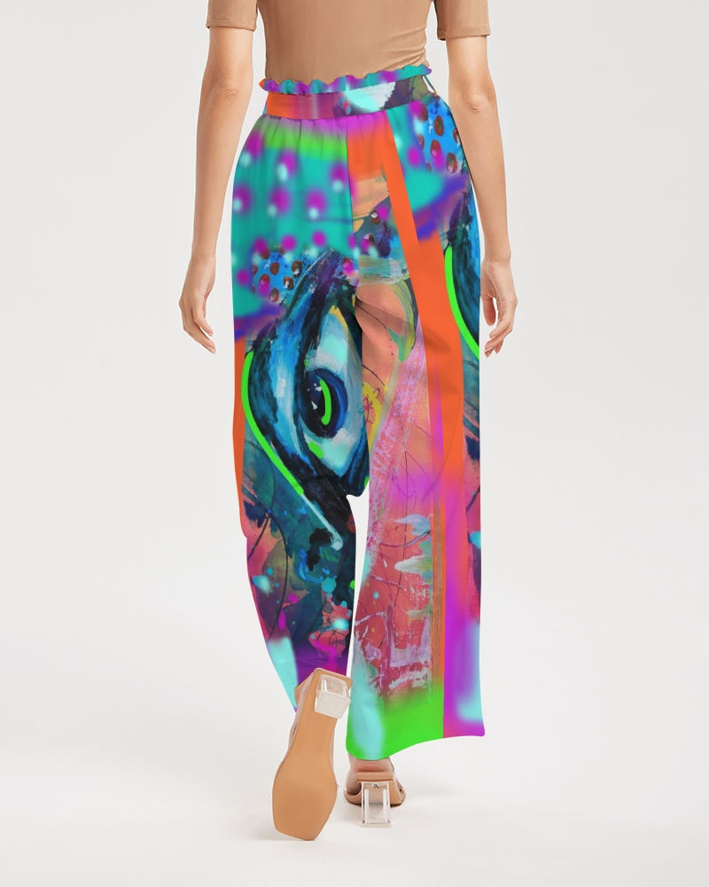 Eye Abstraction Women's High-Rise Wide Leg Pants