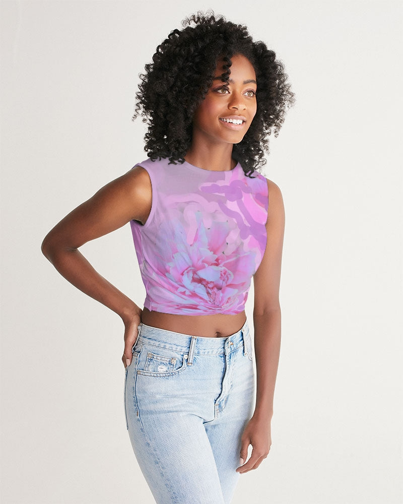 Pink Peony Women's Twist-Front Tank