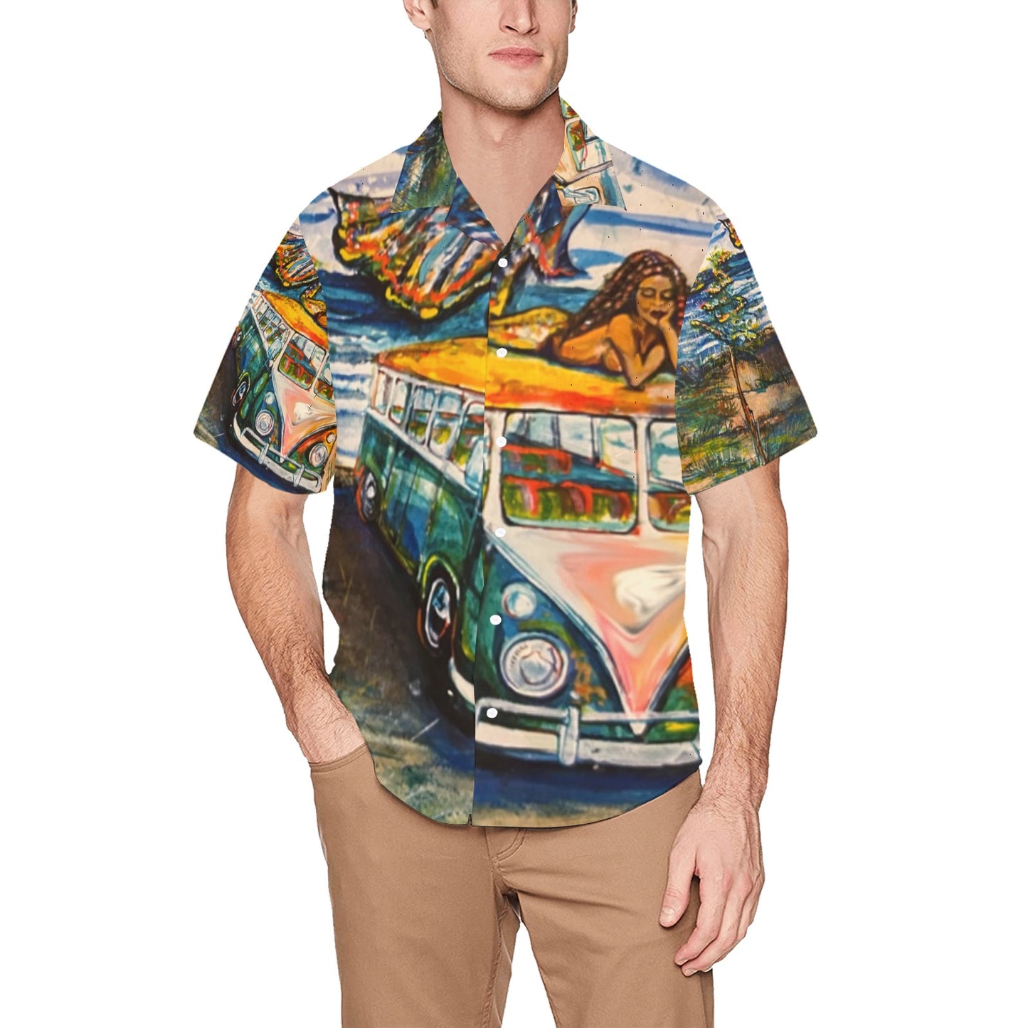 Men's Hawaiian Shirt With Chest Pocket