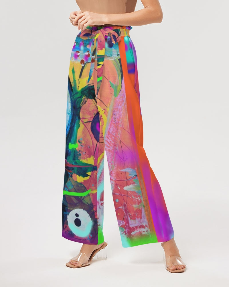 Eye Abstraction Women's High-Rise Wide Leg Pants