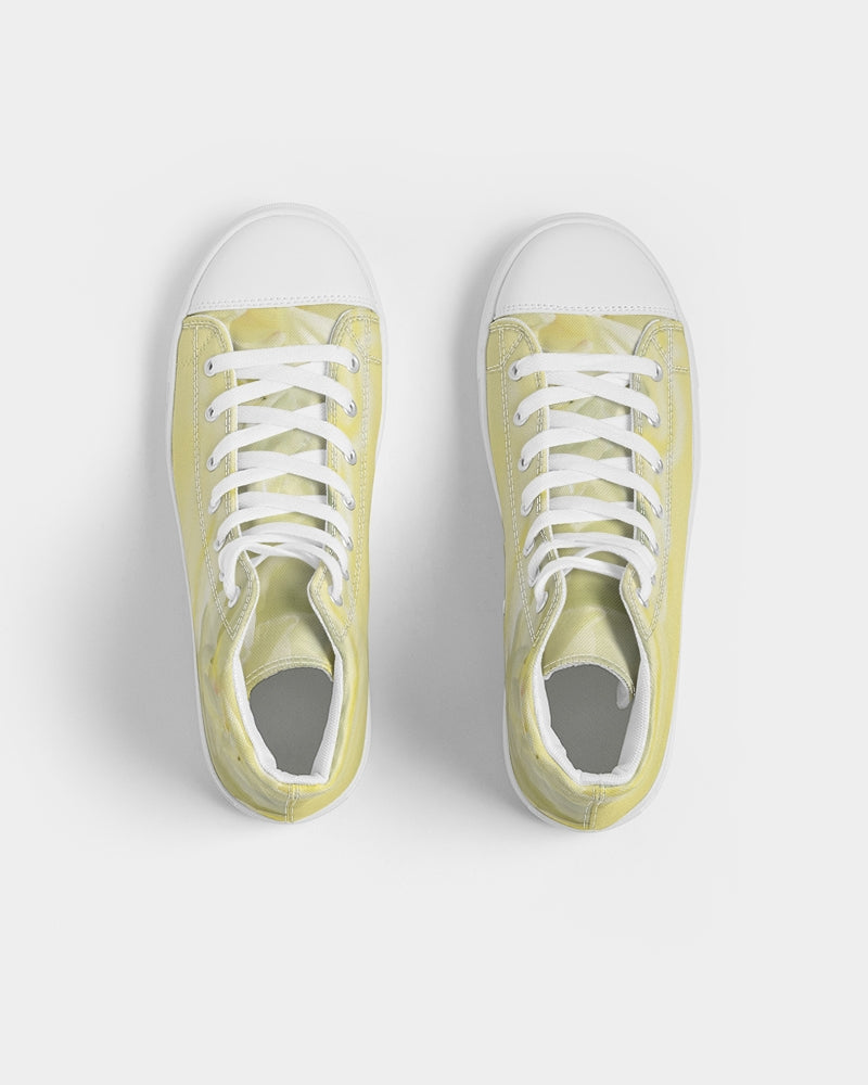 Yellow Peony Men's Hightop Canvas Shoe