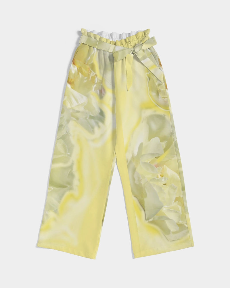 Yellow Peony Women's High-Rise Wide Leg Pants