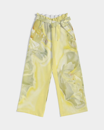 Yellow Peony Women's High-Rise Wide Leg Pants