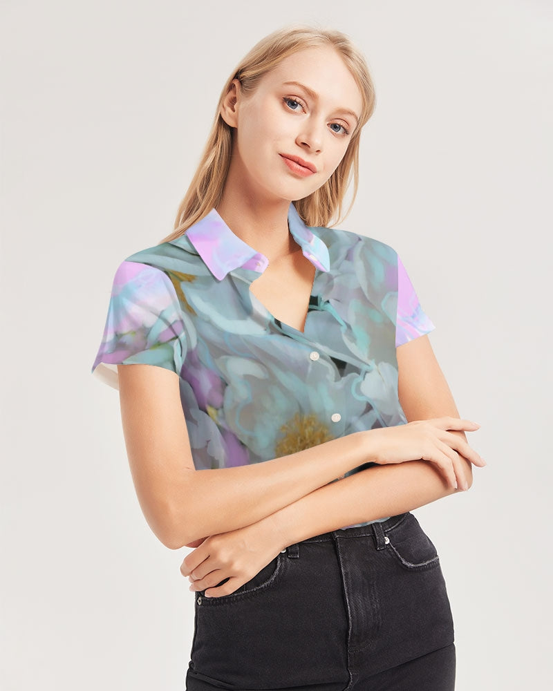 Women's Short Sleeve Button Up