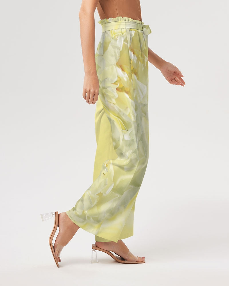 Yellow Peony Women's High-Rise Wide Leg Pants