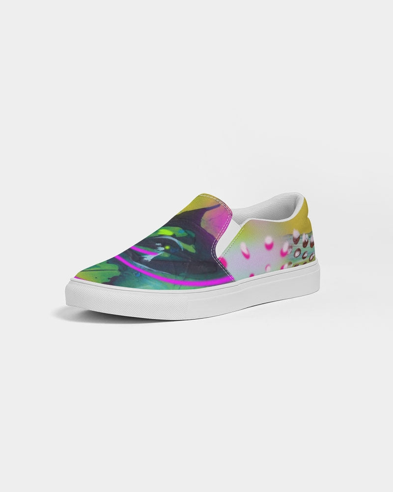 Abstract Yellow Women's Slip-On Canvas Shoe