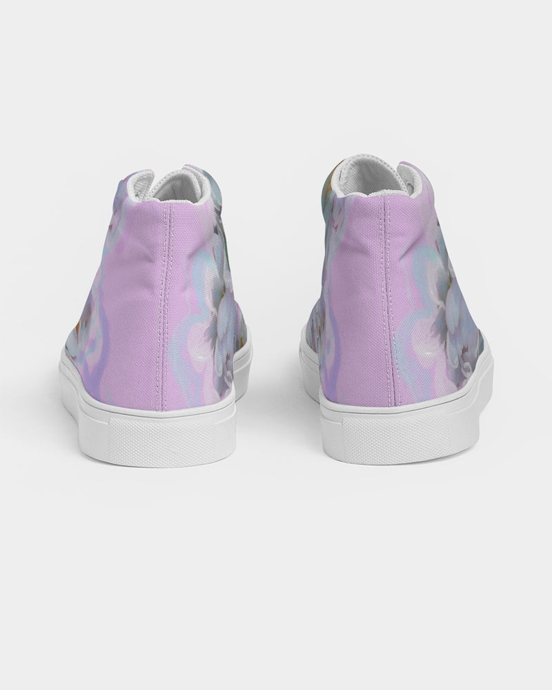 Pink Peony Women's Hightop Canvas Shoe