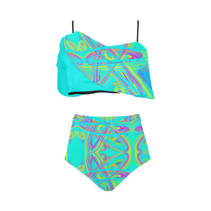 High Waisted Flounce Bikini Set