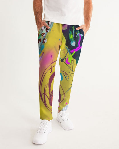 Abstract Yellow Men's Joggers