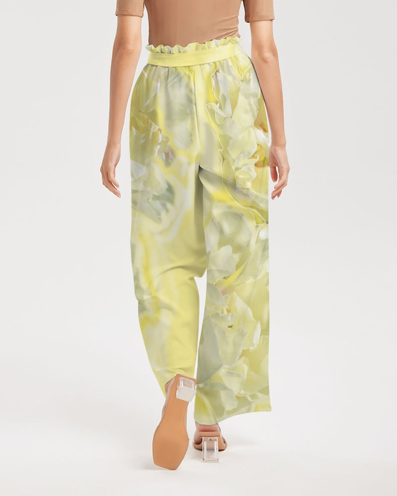 Yellow Peony Women's High-Rise Wide Leg Pants