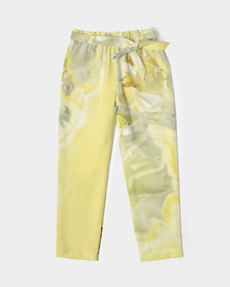 Yellow Peony Women's  Belted Tapered Pants