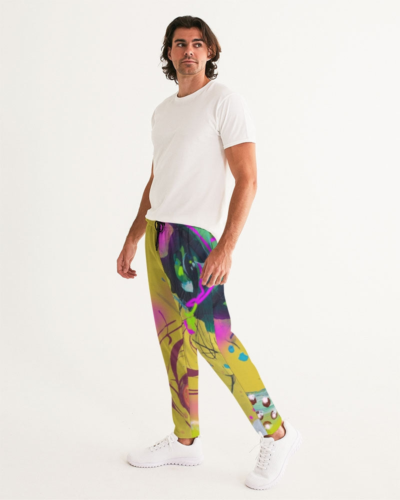 Abstract Yellow Men's Joggers