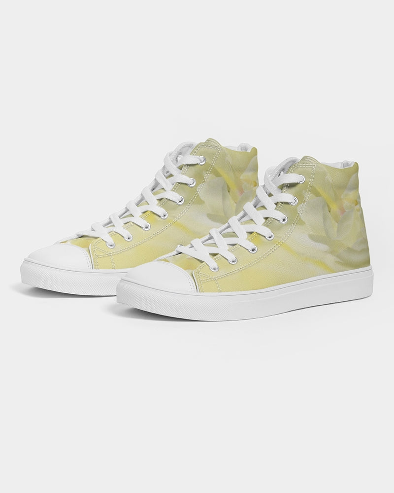 Yellow Peony Men's Hightop Canvas Shoe