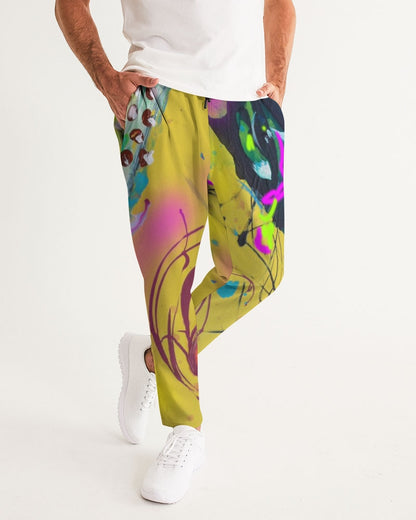 Abstract Yellow Men's Joggers