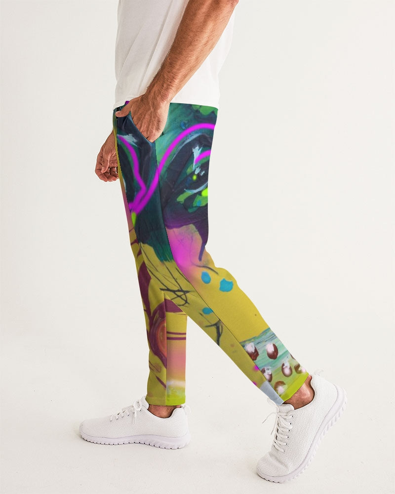 Abstract Yellow Men's Joggers