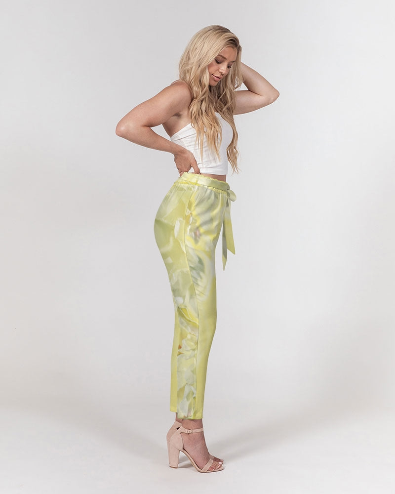 Yellow Peony Women's  Belted Tapered Pants