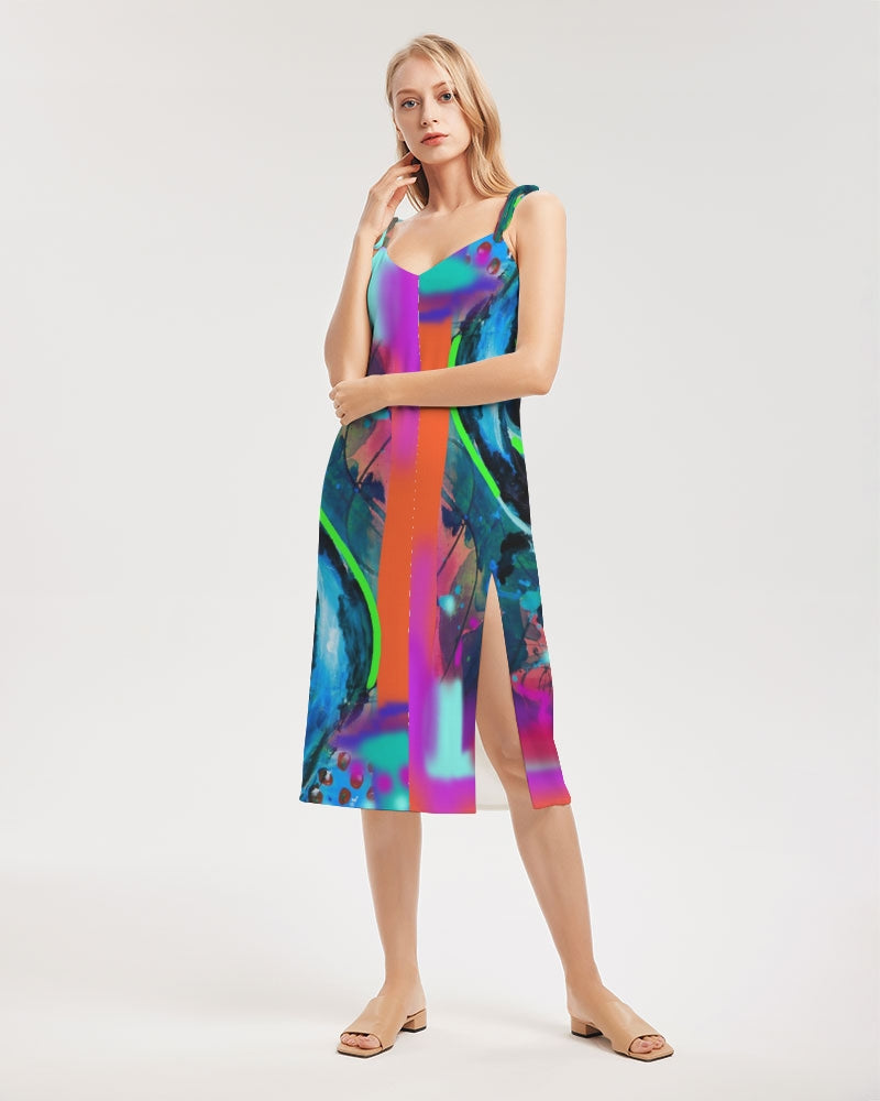 Eye Abstraction Women’s Tie Strap Split Dress