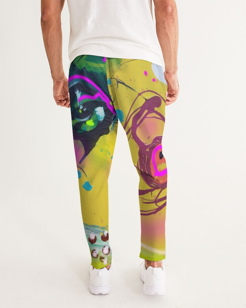 Abstract Yellow Men's Joggers