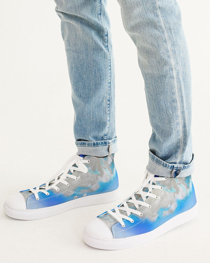 Blue Men's Hightop Canvas Shoe