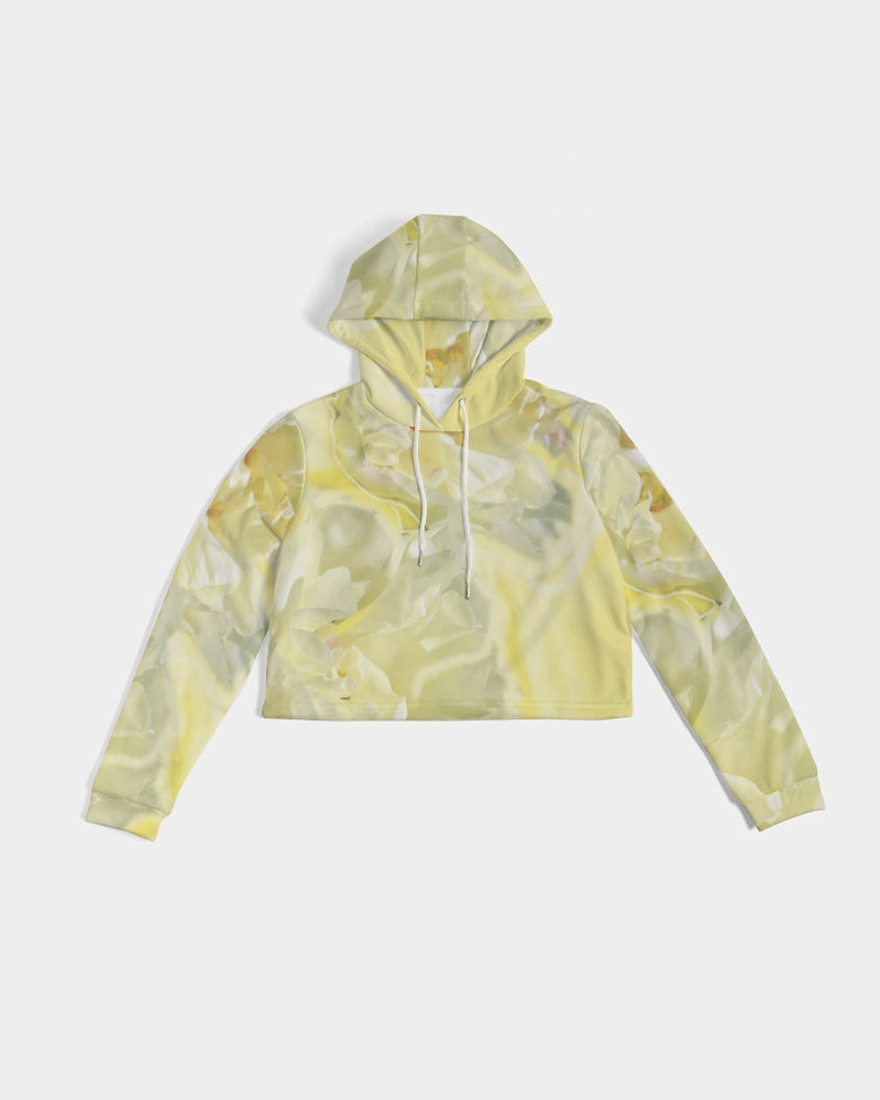 Yellow Peony Women's Cropped Hoodie