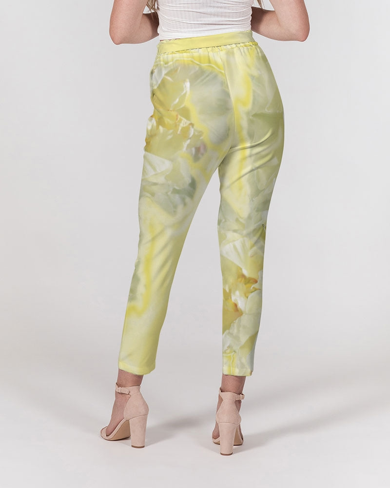 Yellow Peony Women's  Belted Tapered Pants