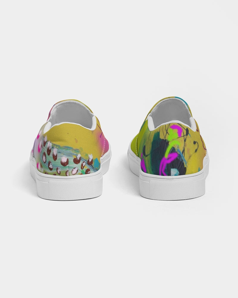 Abstract Yellow Women's Slip-On Canvas Shoe