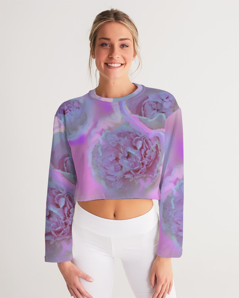 Peony Floral Women's Cropped Sweatshirt