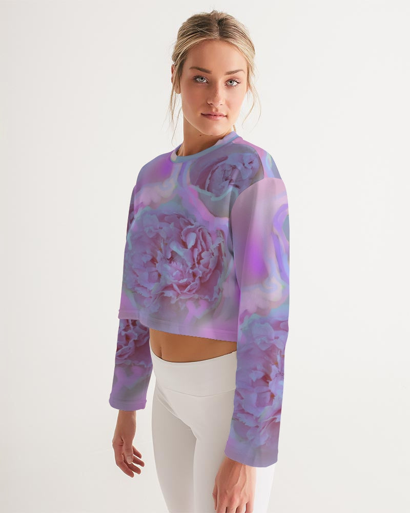 Peony Floral Women's Cropped Sweatshirt